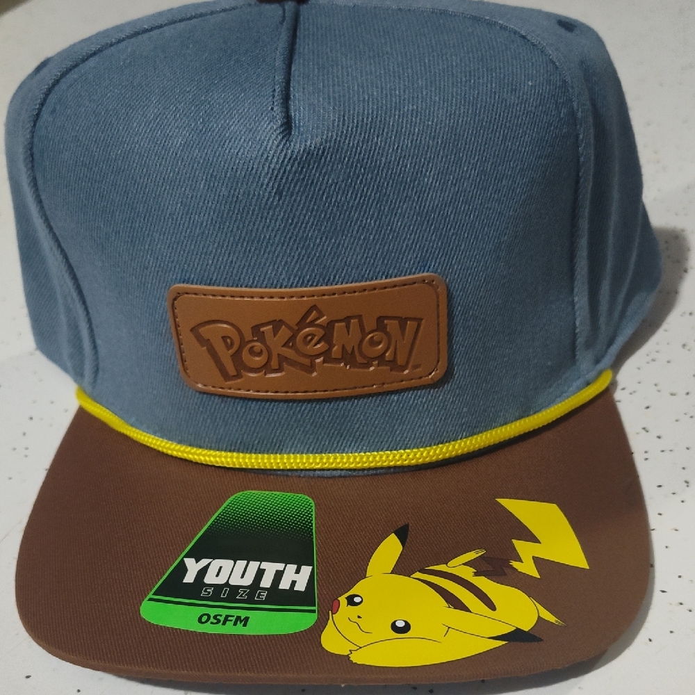 Pokemon Blue and Brown Cap with Pikachu